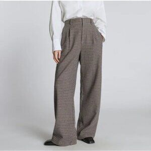 Everlane The ReWool® Way-High Drape Pant - Size 0 - Hemmed! - Houndstooth